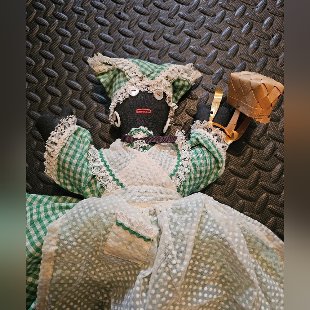Vintage toaster cover doll.